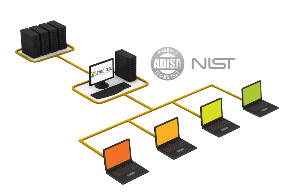 graphic of a server connected to a computer network