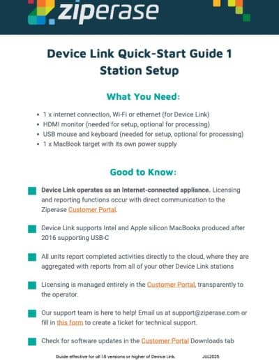 device link mac station setup