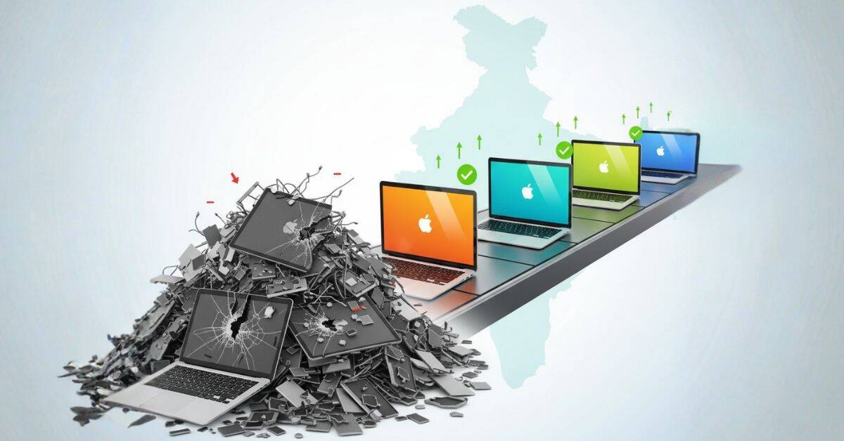 Comparison of MacBook destruction versus certified processing and refurbishment value recovery