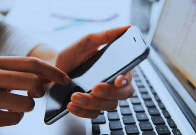 cell phone and laptop