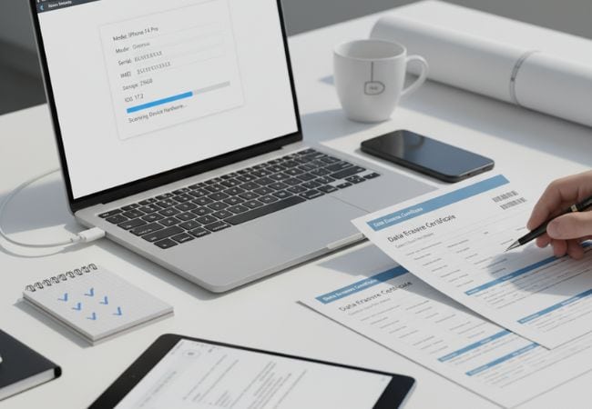 data erasure certificate,laptop and phone
